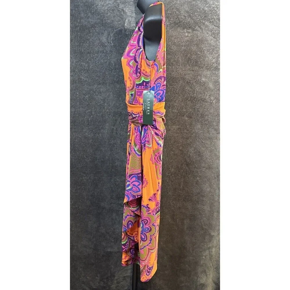 LAUREN RALPH LAUREN MULTICOLOR ABSTRACT PRINT DRESS SZ 6 NWT - Picture 11 of 15
